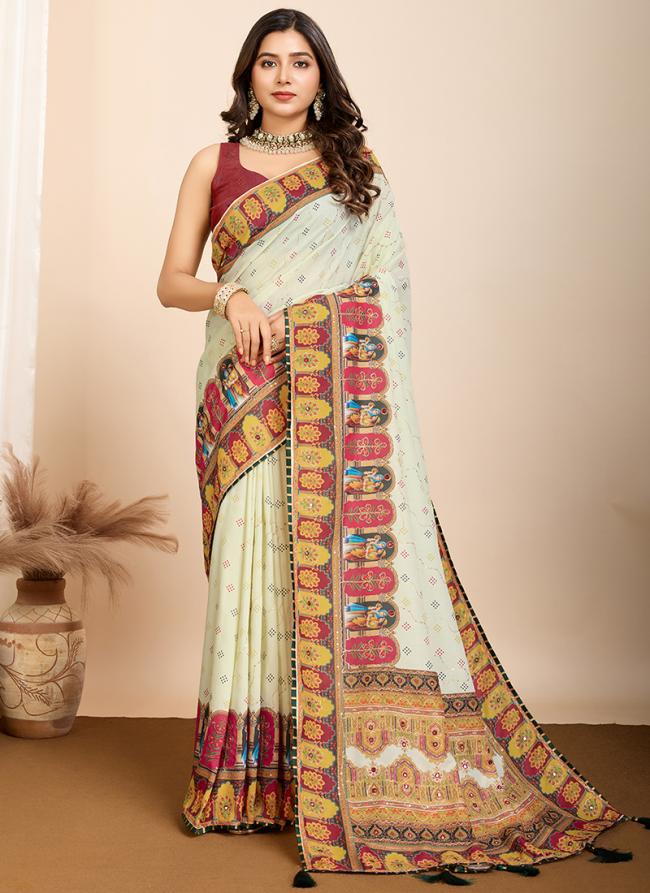 Muslin Cotton Yellow Daily Wear Printed Saree